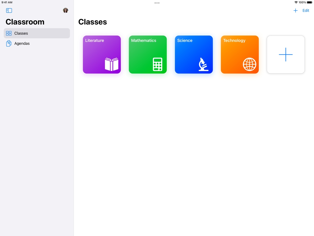Public Classroom view showing a teacher's classes