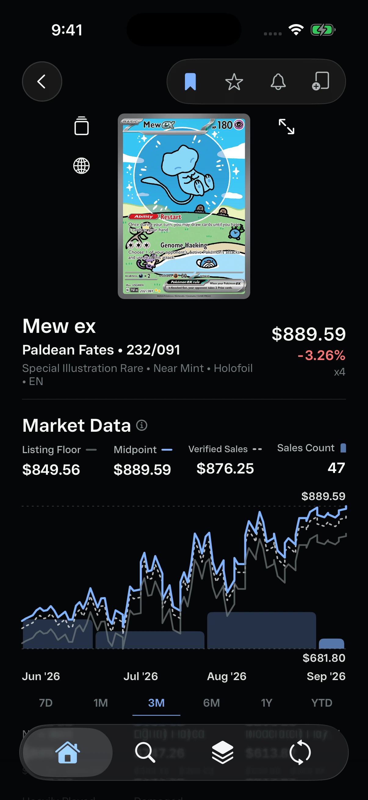 Mew ex market detail