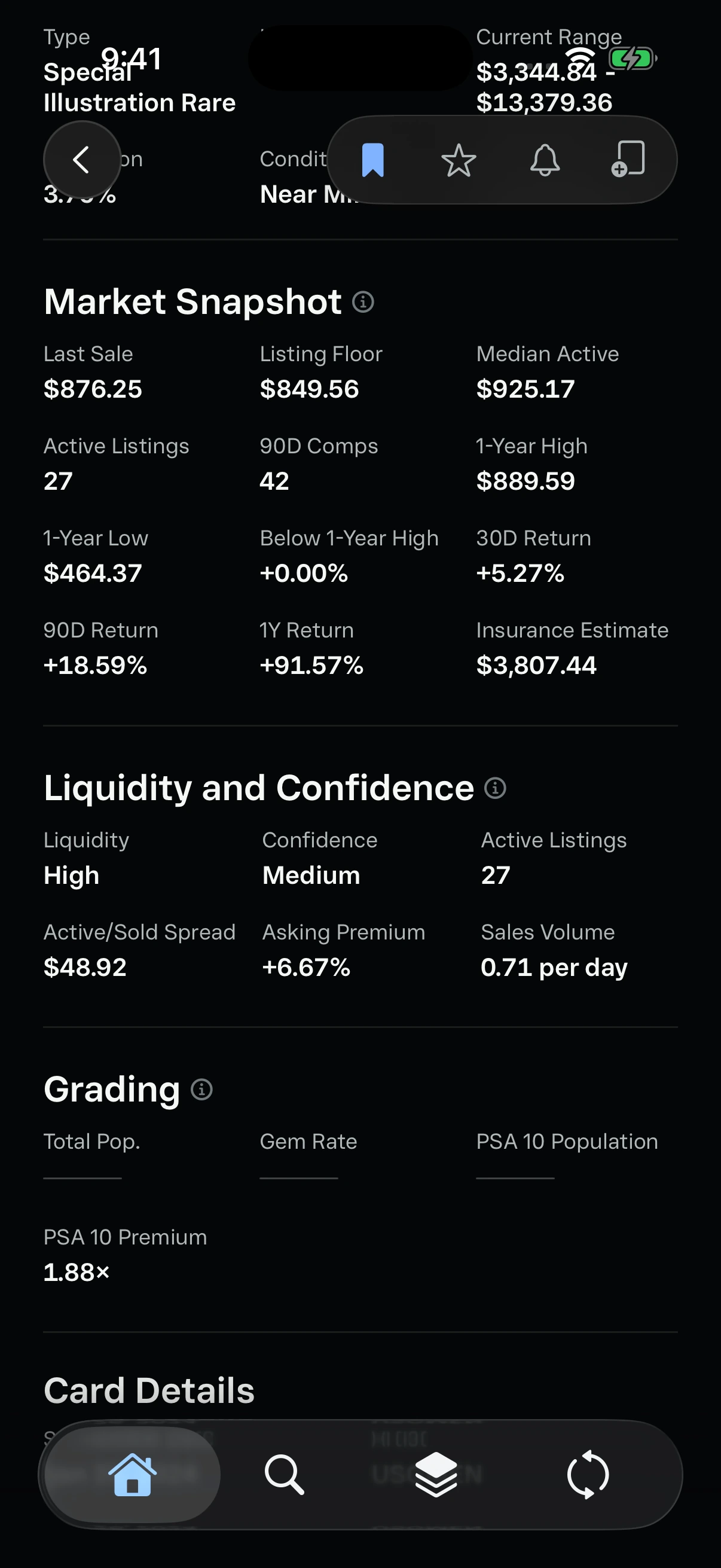 Mew ex market snapshot and liquidity data