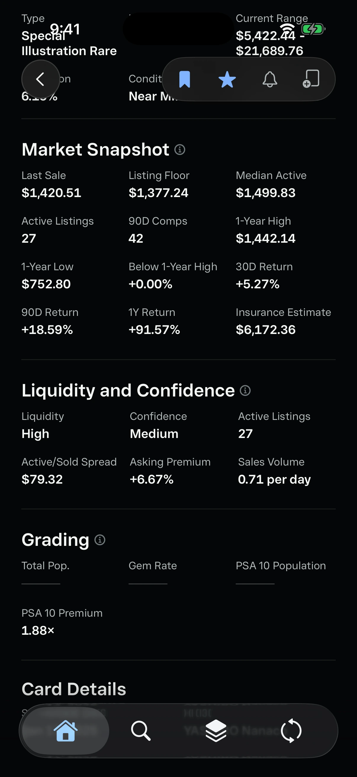 Umbreon ex market snapshot and liquidity data